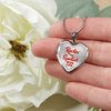 ROCKIN' THE SPOILED, WIFE LIFE - SILVER AND GOLD FINISHED HEART SHAPED BANGLE BRACELET AND NECKLACE (RED TEXT ON TRANSPARENT) EO - podprintz.com
