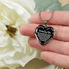 I'll Always Be There, Daddy Loves You, Silver or Gold Heart Shaped Necklace (White on Black) - podprintz.com