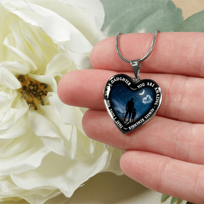 My Daughter, You are Amazing, Silver or Gold Finished Heart Shaped Necklace (Moon & Stars Edition) - podprintz.com