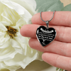 MY DAUGHTER YOU ARE PRECIOUS, SUNSHINE, JOY LOVE MOM - SILVER AND GOLD FINISHED HEART SHAPED NECKLACE (WHITE ON BLACK) - podprintz.com