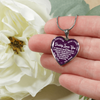 My Daughter, Never Forget, Daddy Loves You Silver or Gold Finished Necklace (White on Purple) - podprintz.com