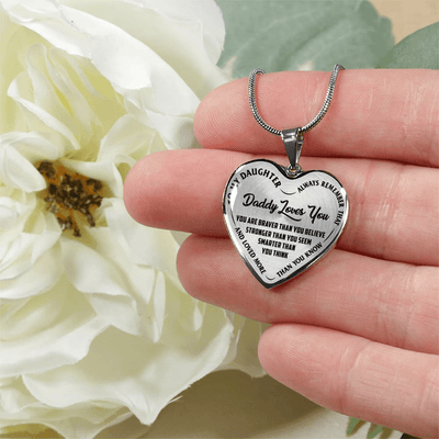 Daddy Loves You Father/Daughter Necklace Black on Transparent - podprintz.com