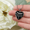 MY DAUGHTER YOU ARE PRECIOUS, SUNSHINE, JOY LOVE DAD - SILVER AND GOLD FINISHED HEART SHAPED NECKLACE (WHITE ON BLACK) - podprintz.com