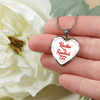 ROCKIN' THE SPOILED, WIFE LIFE - SILVER AND GOLD FINISHED HEART SHAPED NECKLACE (RED TEXT ON WHITE) - podprintz.com