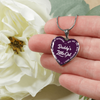 Daddy's Little Girl Gold or Silver Finished Heart Shaped Necklace (White on Purple) - podprintz.com