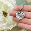 MY DAUGHTER YOU ARE PRECIOUS, SUNSHINE, JOY LOVE DAD - SILVER AND GOLD FINISHED HEART SHAPED NECKLACE (BLACK ON TRANSPARENT) - podprintz.com