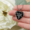 I DON'T HAVE A STEPDAUGHTER, BORN BEFORE I MET HER, SILVER OR GOLD FINISHED HEART SHAPED NECKLACE (WHITE ON BLACK) - podprintz.com