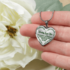 MY DAUGHTER - DADDY LOVES YOU - SILVER FINISHED HEART NECKLACE (GREEN ON TRANSPARENT) - podprintz.com
