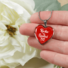 ROCKIN' THE SPOILED, WIFE LIFE - SILVER AND GOLD FINISHED HEART SHAPED BANGLE BRACELET AND NECKLACE (WHITE TEXT ON RED) EO - podprintz.com