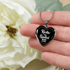 ROCKIN' THE SPOILED, WIFE LIFE - SILVER AND GOLD FINISHED HEART SHAPED NECKLACE (WHITE TEXT ON BLACK) - podprintz.com