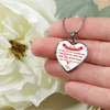 MY DAUGHTER YOU ARE PRECIOUS, SUNSHINE, JOY LOVE MOM - SILVER AND GOLD FINISHED HEART SHAPED NECKLACE (RED ON WHITE) - podprintz.com