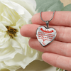 MY DAUGHTER YOU ARE PRECIOUS, SUNSHINE, JOY LOVE DAD - SILVER AND GOLD FINISHED HEART SHAPED NECKLACE (RED ON TRANSPARENT) - podprintz.com