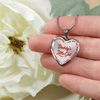 Daddy's Little Girl Gold or Silver Finished Heart Shaped Necklace (Red on Transparent) - podprintz.com