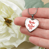 ROCKIN' THE SPOILED, WIFE LIFE - SILVER AND GOLD FINISHED HEART SHAPED BANGLE BRACELET AND NECKLACE (RED TEXT ON WHITE) EO - podprintz.com