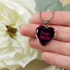 Daddy's Little Girl Gold or Silver Finished Heart Shaped Necklace (Pink on Black) - podprintz.com