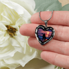 My Daughter, You are Amazing, Silver or Gold Finished Heart Shaped Necklace (Full Moon Beach Black Edition) - podprintz.com