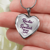 ROCKIN' THE SPOILED, WIFE LIFE - SILVER AND GOLD FINISHED HEART SHAPED NECKLACE (PURPLE TEXT ON TRANSPARENT) - podprintz.com