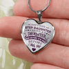 I DON'T HAVE A STEPDAUGHTER, SILVER OR GOLD FINISHED HEART SHAPED NECKLACE AND BANGLE BRACELET (PURPLE ON TRANSPARENT) EO - podprintz.com