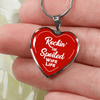 ROCKIN' THE SPOILED, WIFE LIFE - SILVER AND GOLD FINISHED HEART SHAPED BANGLE BRACELET AND NECKLACE (WHITE TEXT ON RED) EO - podprintz.com