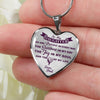MY DAUGHTER YOU ARE PRECIOUS, SUNSHINE, JOY LOVE DAD - SILVER AND GOLD FINISHED HEART SHAPED NECKLACE AND BANGLE BRACELET (PURPLE ON TRANSPARENT) EO - podprintz.com
