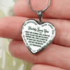 I'll Always Be There, Daddy Loves You, Silver or Gold Heart Shaped Necklace (Green on White) - podprintz.com