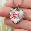 Daddy's Little Girl Gold or Silver Finished Heart Shaped Necklace (Red on Transparent) - podprintz.com