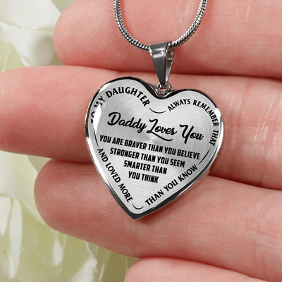 Daddy Loves You Father/Daughter Necklace Black on Transparent - podprintz.com