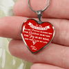 MY DAUGHTER YOU ARE PRECIOUS, SUNSHINE, JOY LOVE DAD - SILVER AND GOLD FINISHED HEART SHAPED NECKLACE (WHITE ON RED) - podprintz.com