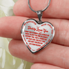 I'll Always Be There, Daddy Loves You, Silver or Gold Heart Shaped Necklace (Red on Transparent) - podprintz.com
