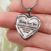 Daddy Loves You Father/Daughter Silver or Gold Finished Necklace or Bangle Bracelet Dark (Red on Transparent) - podprintz.com