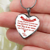 MY DAUGHTER YOU ARE PRECIOUS, SUNSHINE, JOY LOVE DAD - SILVER AND GOLD FINISHED HEART SHAPED NECKLACE AND BANGLE BRACELET (RED ON WHITE) EO - podprintz.com