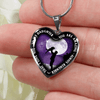 My Daughter, You are Amazing, Silver or Gold Finished Heart Shaped Necklace (Purple Sky Moon Edition) - podprintz.com
