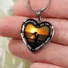 My Daughter, You are Amazing, Silver or Gold Finished Heart Shaped Necklace (Beach at Dawn Edition) - podprintz.com