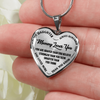 MY DAUGHTER - MOMMY LOVES YOU - SILVER FINISHED HEART NECKLACE (BLACK ON TRANSPARENT) - podprintz.com