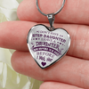 I DON'T HAVE A STEPDAUGHTER, SILVER OR GOLD FINISHED HEART SHAPED NECKLACE (PURPLE ON TRANSPARENT) - podprintz.com