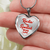 ROCKIN' THE SPOILED, WIFE LIFE - SILVER AND GOLD FINISHED HEART SHAPED NECKLACE (RED TEXT ON TRANSPARENT) - podprintz.com