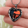 My Daughter, You are Amazing, Silver or Gold Finished Heart Shaped Necklace (Ocean Deck Sunset Edition) - podprintz.com