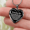 I'll Always Be There, Daddy Loves You, Silver or Gold Heart Shaped Necklace (White on Black) - podprintz.com