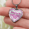My Daughter, Daddy Loves You - Silver Finished Heart Necklace (Pink on Transparent) - podprintz.com
