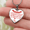 MY DAUGHTER YOU ARE PRECIOUS, SUNSHINE, JOY LOVE DAD - SILVER AND GOLD FINISHED HEART SHAPED NECKLACE (RED ON WHITE) - podprintz.com