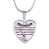 MY DAUGHTER YOU ARE PRECIOUS, SUNSHINE, JOY LOVE DAD - SILVER AND GOLD FINISHED HEART SHAPED NECKLACE AND BANGLE BRACELET (PURPLE ON TRANSPARENT) EO - podprintz.com