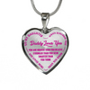 My Daughter, Daddy Loves You - Silver Finished Heart Necklace (Pink on Transparent) - podprintz.com