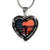My Daughter, You are Amazing, Silver or Gold Finished Heart Shaped Necklace (Ocean Deck Sunset Edition) - podprintz.com