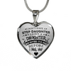 I don't have a Stepdaughter, Silver or Gold Finished Heart Shaped Necklace (Black on Transparent) - podprintz.com