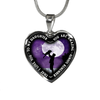 My Daughter, You are Amazing, Silver or Gold Finished Heart Shaped Necklace (Purple Sky Moon Edition) - podprintz.com