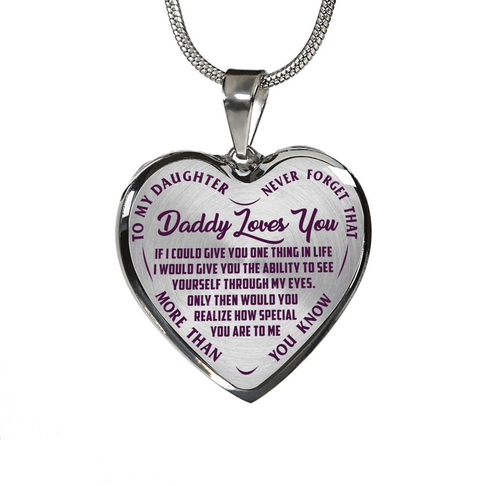 Daddy Loves You, Never Forget, Silver or Gold Finished Necklace or Bangle Bracelet (Engraving Option) - podprintz.com