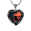 My Daughter, You are Amazing, Silver or Gold Finished Heart Shaped Necklace (Pink Sunset Deck Edition) - podprintz.com