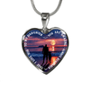 My Daughter, You are Amazing, Silver or Gold Finished Heart Shaped Necklace (Full Moon Beach Edition) - podprintz.com