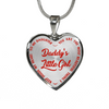 Daddy's Little Girl Gold or Silver Finished Heart Shaped Necklace (Red on Transparent) - podprintz.com