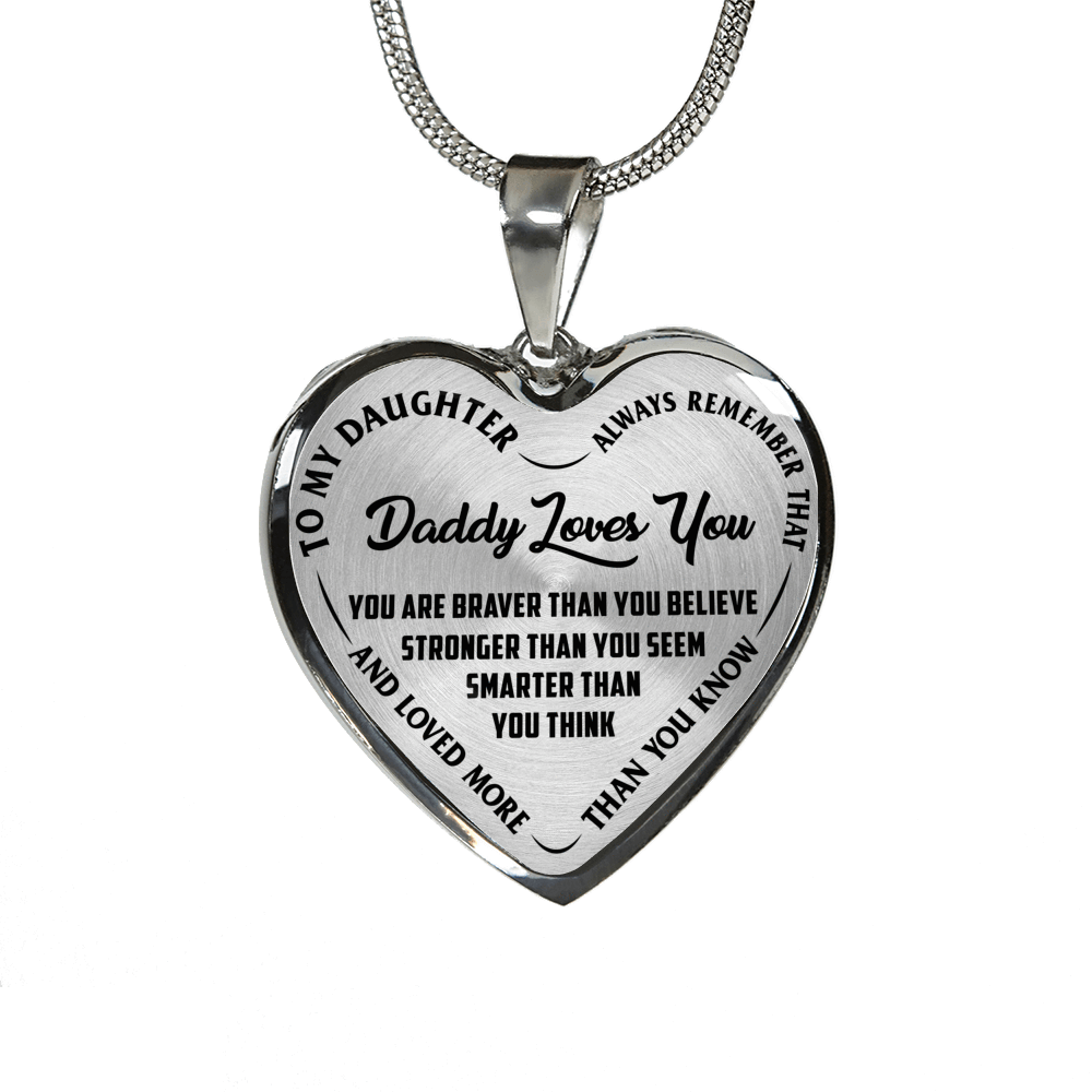 Daddy Loves You Necklace or Bracelet, Gold or Silver, Laser Engrave Option - podprintz.com
